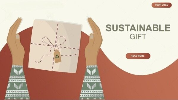 stock vector sustainable gift banner eco friendly gift wrapping hands holding a sustainably wrapped gift 2524299723 transformed 1 e1728392921817